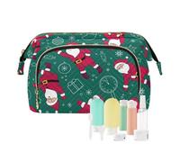FRODOTGV Cartone animato Babbo Natale che balla borsa da viaggio verde e rosso borsa cosmetica leggera organizer portamonete da donna portafoglio, Cartone animato Babbo Natale Danza Verde E Rosso, 1