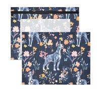 FRODOTGV Cartone animato cani blu navy raccoglitore matita astuccio con cerniera 3 fori tasca per A4 lettera carta 2 pack insegnante scuola forniture