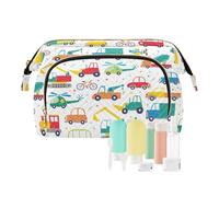 FRODOTGV Cartone animato Cars Collection Bianco Trucco Borse Cerniera Appeso Toiletry Bag Donna Portamonete Portafoglio Donna Viaggio, Collezione Cartoon Cars Bianco, 1 Size