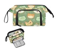 FRODOTGV Cartone animato Forg Head Pencil Box Grande Capacità Sacchetto di Immagazzinaggio Portatile Stand Up Pencil Case per Preppy Office