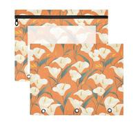 FRODOTGV Cartone animato gigli giallo matita raccoglitore sacchetti trasparenti 3 fori tasca per A4 lettera carta 2 pack insegnante forniture di classe