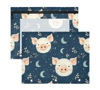 FRODOTGV Cartone animato Pig Faces Raccoglitore Sacchetti con 3 occhielli rinforzati, tasca a 3 fori per raccoglitore a 3 anelli, confezione da 2 articoli per ufficio studenti