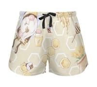 FRODOTGV Cartoon Cars Collection Bianco Donne Pantaloncini Casual Pigiama Pantaloni Yoga Esercizio Palestra, Cartone animato carino gnomo ape giallo, L