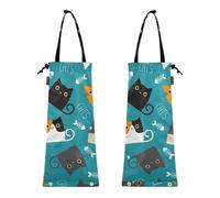 FRODOTGV Cats Of Different Blue Car Garbage Bag Car Trash Bags Sacchetto della spazzatura per auto Set di 2 porta rifiuti auto