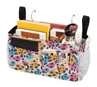 FRODOTGV Cestino portaoggetti da comodino con tasche tasche per occhiali, libri, telefoni cellulari, chiavi, forme astratte leopardato, pelle di ghepardo