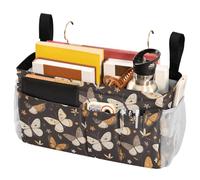FRODOTGV Cesto portaoggetti da comodino con grandi tasche e portabottiglie, organizer da appendere, per casa, università, dormitorio, letto a castello, letto d'ospedale, culla, sponde per letto a