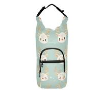 FRODOTGV Chic - Borsa a tracolla per bottiglie d'acqua con viso di renna, isolante, per bottiglie da 50/61/80/1,134 ml