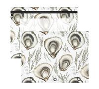 FRODOTGV Chic Oyster - Astuccio trasparente con 3 anelli per lettere formato A4, confezione da 2, per studenti e università