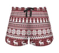 FRODOTGV Christmas And New Year Pattern At Buffalo Plaid Red White Women Pajama Bottoms, Pantaloncini da allenamento con Pockets for Yoga Running, M