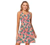 FRODOTGV Christmas Holly Berries - Vestito da donna a maniche corte, mini prendisole casual, Bacche di agrifoglio di Natale, XL