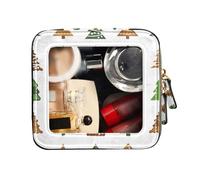 FRODOTGV Christmas Tree Icon Collection Cute Travel Makeup Bag Clear Toiletry Bags Leather Organizer Bags, Collezione di icone dell'albero di Natale, 1 Size