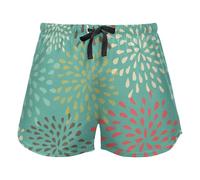 FRODOTGV Clover Leaves Green White Womens Pajama Shorts, Lounge Shorts con tasche Sport Allenamento Shorts, Fiori Astratti Colorati Blu Verde, L