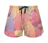 FRODOTGV Clover Leaves Green White Womens Pajama Shorts, Lounge Shorts con tasche Sport Allenamento Shorts, Alberi colorati autunnali personalizzati, XXL