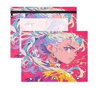 FRODOTGV Clumsy Prince - Astuccio rosa con cerniera, per lettere formato A4, confezione da 2, per studenti e per la casa