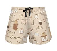FRODOTGV Coffee Time Retro Pajama Bottoms Womens Lounge Shorts for Workout Gym Running, XL