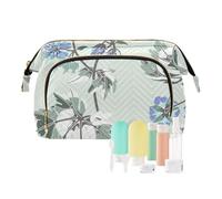 FRODOTGV Colorato Geranio Fiori Foglie Sacchetto Cosmetico Cerniera Borse Da Viaggio Cosmetici Per Le Donne Delle Donne Moneta, Fiori di geranio colorati foglie, 1 Size