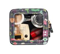 FRODOTGV Colorful Cute Christmas Elements Pattern Toiletry Bags Clear Small Makeup Bag Nail Polish Organizer Bag, Motivo colorato con elementi natalizi, 1 Size