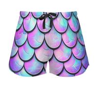 FRODOTGV Colorful Mermaid Scales Background Women's Pajama Bottoms Casual Workout Pantaloncini Palestra Running Pantaloncini, S