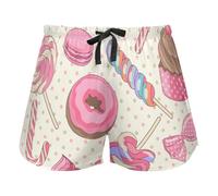 FRODOTGV Colorful Sweet Lollipop Candy Women Lounge Shorts Pajama Bottoms Workout Yoga Elastic Waist Drawstring,L