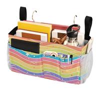 FRODOTGV Comodino portaoggetti con tasche, tasca per dormitorio universitario essenziale, sponde letto ospedaliero, campo Lgbt glitter arcobaleno Pride bandiera
