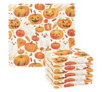 FRODOTGV Confezione da 6 panni in microfibra, motivo Halloween felice giorno di Ognissanti, strofinacci da cucina per asciugare i piatti, lavabili, strofinacci da bagno per lavare i piatti, 27,9 x