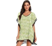 FRODOTGV Copricostume da bagno da donna, motivo scozzese, colore: verde, Plaid verde., M