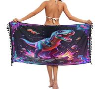 FRODOTGV Copricostume da bagno Neon Dino Sarong, Neon Dino, L