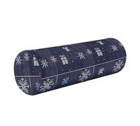 FRODOTGV Cuscino cervicale in memory foam con fodera rimovibile e lavabile per schiena, gambe, sollievo cervicale per abbracciare il sonno, punto croce di Natale, fiocchi di neve e regali su blu navy
