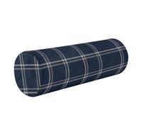 FRODOTGV Cuscino cilindrico rotondo per cervicale con fodera rimovibile e lavabile, design sagomato per sostenere le spalle, alleviare il dolore e la pressione, motivo natalizio blu navy a quadri