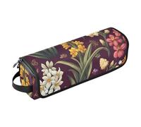 FRODOTGV Custodia da viaggio 2 in 1 con fiori autunnali, narcisi, anemoni, farfalle, api, terracotta, custodia da viaggio e tappetino resistente al calore, borsa organizer da viaggio per utensili