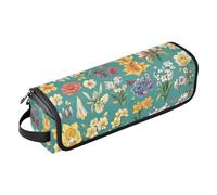FRODOTGV Custodia da viaggio 2 in 1 con fiori autunnali, narcisi, anemoni, farfalle, api, terracotta, custodia da viaggio e tappetino resistente al calore, borsa organizer da viaggio per utensili