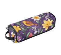 FRODOTGV Custodia da viaggio 2 in 1 con fiori autunnali, narcisi, anemoni, farfalle, api, terracotta, custodia da viaggio e tappetino resistente al calore, borsa organizer da viaggio per utensili