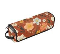 FRODOTGV Custodia da viaggio 2 in 1 con fiori autunnali, narcisi, anemoni, farfalle, api, terracotta, custodia da viaggio e tappetino resistente al calore, borsa organizer da viaggio per utensili