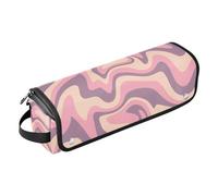 FRODOTGV Custodia da viaggio 2 in 1 per ferro arricciacapelli 1970 con motivo a vortice ondulato pastello borsa da viaggio per strumenti per capelli, custodia per il trasporto di ferro arricciacapelli