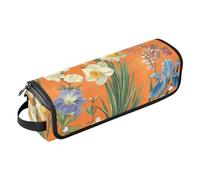 FRODOTGV Custodia da viaggio 2 in 1 per ferro arricciacapelli antipolvere da viaggio, accessorio da viaggio per ferri da stiro e accessori per la cura dei capelli, fiori, narcisi, Snapdragon Iris,