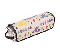 FRODOTGV Custodia da viaggio 2 in 1 per ferro arricciacapelli, organizer per strumenti per capelli, per ferri da stiro, piastre, ferri arricciacapelli, carnevale, martedì grasso, motivo a rombi