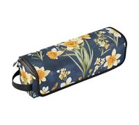 FRODOTGV Custodia da viaggio impermeabile da donna con tappetino resistente al calore, organizer per accessori per piastra e asciugacapelli, grigio dolce giglio, 17, 1 Size