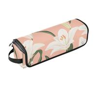 FRODOTGV Custodia da viaggio impermeabile da donna con tappetino resistente al calore, organizer per accessori per piastra e asciugacapelli, grigio dolce giglio, 18, 1 Size