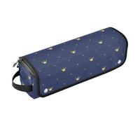 FRODOTGV Custodia da viaggio in ferro arricciacapelli 2 in 1 con corone dorate, con cuscinetto resistente al calore, essenziale da viaggio per donne, organizer portatile per strumenti per lo styling