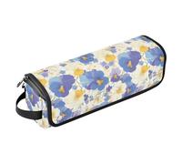 FRODOTGV Custodia da viaggio in ferro arricciacapelli da donna, impermeabile, resistente al calore, con cerniera, per ferri da stiro, piastre e piastre, Il Giardino Tricolore Viola Del Pensiero, 1