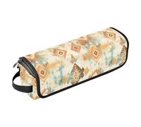 FRODOTGV Custodia da viaggio in ferro arricciacapelli da donna, impermeabile, resistente al calore, con cerniera, per ferri da stiro, piastre e piastre, Azteco tribale tradizionale, 1 Size