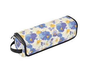 FRODOTGV Custodia da viaggio in ferro arricciacapelli da donna, impermeabile, resistente al calore, con cerniera, per ferri da stiro, piastre e piastre, Il Giardino Tricolore Viola Del Pensiero, 1