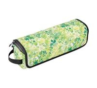 FRODOTGV Custodia da viaggio per ferro arricciacapelli marrone 2 in 1 color oro pied de poule per donne, organizer portatile per accessori con tappetino resistente al calore per ferri da stiro