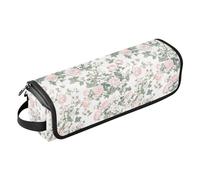 FRODOTGV Custodia da viaggio portatile da donna con tappetino resistente al calore, per stirare, asciugacapelli, motivo senza cuciture con rose rosse, Rose Bouquet Design Modello Bianco Cartone