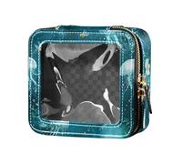 FRODOTGV Cute Aliens Head White Clear Mini Makeup Bag, 13, 1 Size