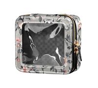 FRODOTGV Cute Aliens Head White Clear Mini Makeup Bag, 15, 1 Size