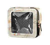 FRODOTGV Cute Aliens Head White Clear Mini Makeup Bag, 20, 1 Size