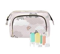 FRODOTGV Cute Cute Cats in Sky Toiletry Bags Caso Cosmetico Sacchetto di Trucco Grande Capacità Portatile Delle Donne Monete Borsa Cambiamento, Carino Gatti Carino Nel Ci, 1 Size