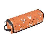 FRODOTGV Cute Fox Pattern Foxy Endless 2 in 1 Strumenti per capelli Organizer con tappetino rimovibile resistente al calore accessorio da viaggio impermeabile portatile aperto piatto borsa da viaggio,