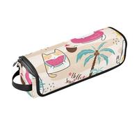 FRODOTGV Cute Summer Cute Cats Anguria Hair Tool Borsa da viaggio con cuscinetto resistente al calore Borsa da viaggio per strumenti per capelli Custodia da viaggio portatile, Carino Estate Carino